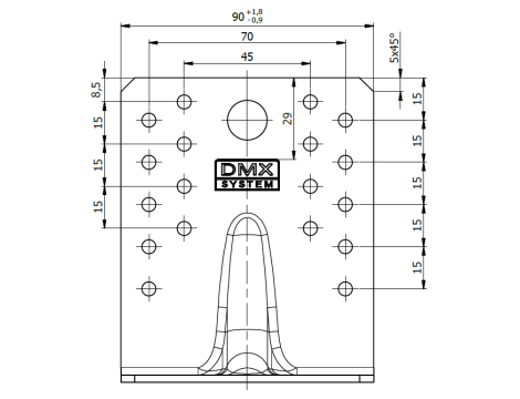 KP3 4023 KĄTOWNIK Z PRZETŁOCZENIEM 90x50x55x2,5 20SZT DOMAX - 4